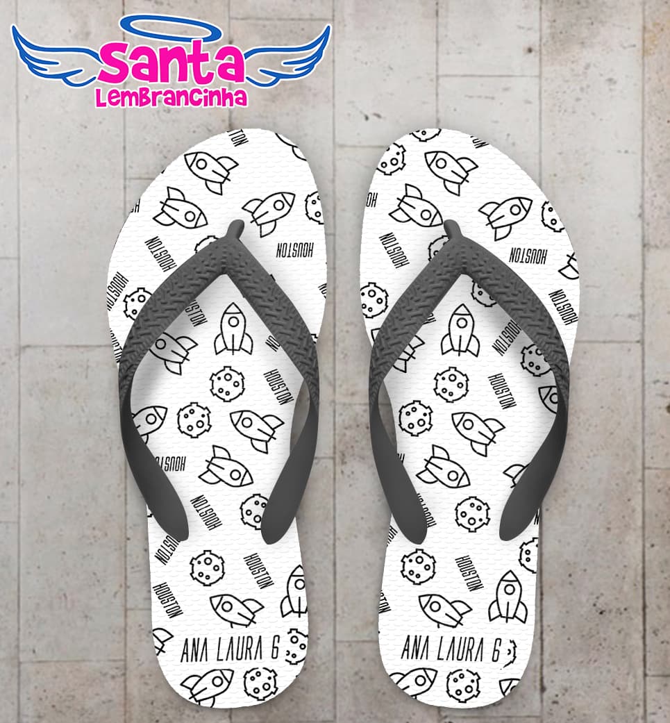 Chinelo Infantil Espaçonave Personalizado COD 8092