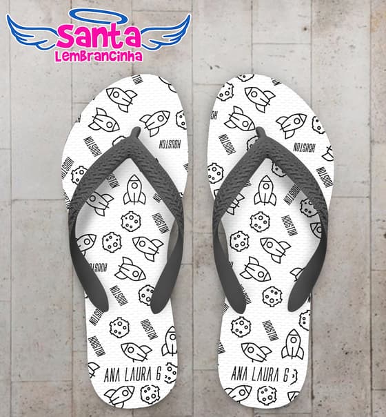 Chinelo Infantil Espaçonave Personalizado COD 8092