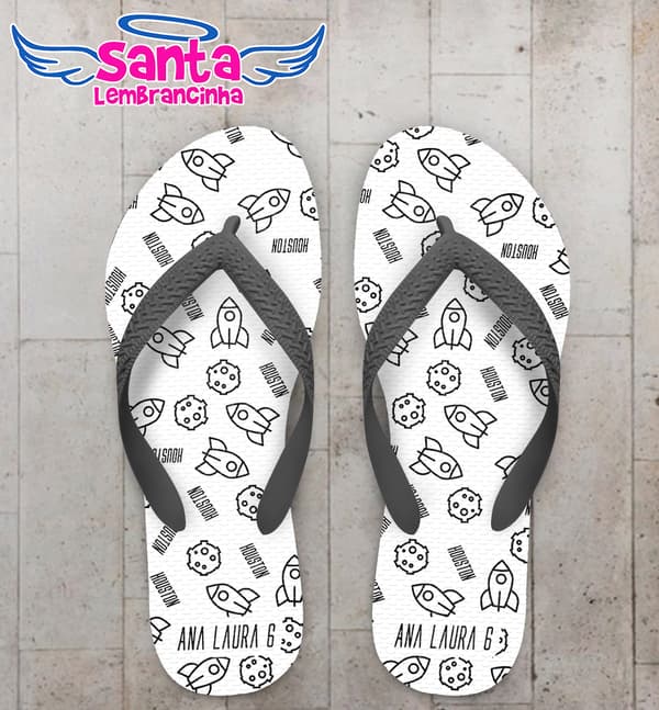 Chinelo Infantil Espaçonave Personalizado COD 8092