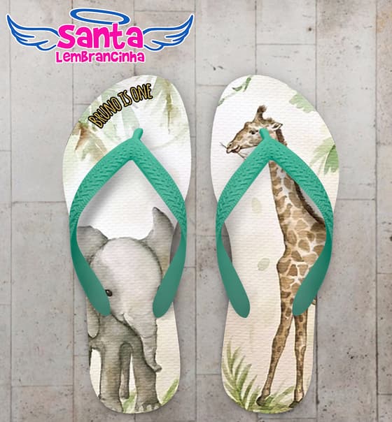 Chinelo Infantil Animais Kingdown Personalizado COD 8051