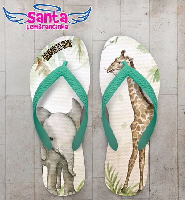 Chinelo Infantil Animais Kingdown Personalizado COD 8051