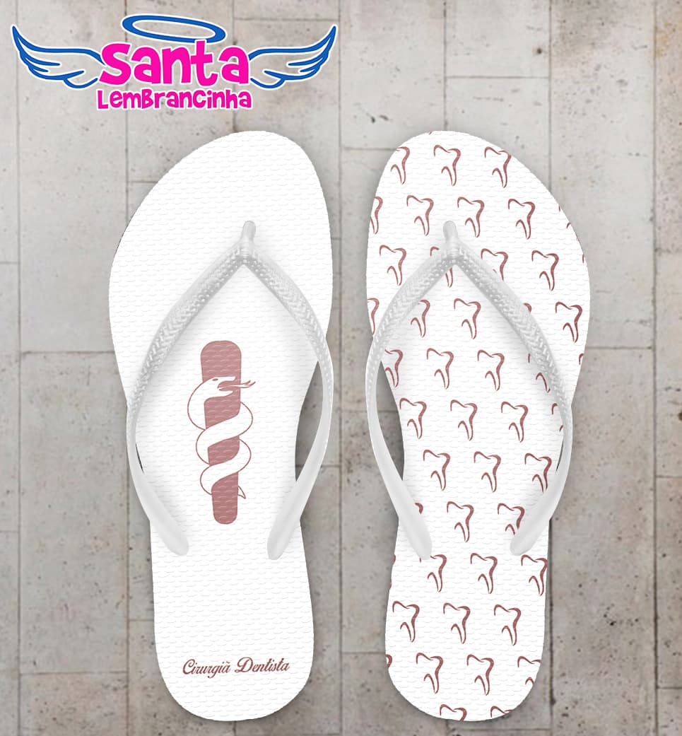 Chinelo Formatura Odontologia Rosa Personalizado COD 8039