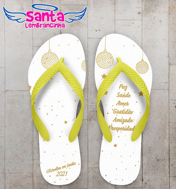 Chinelo Ano Novo Dourado Personalizado COD 8044
