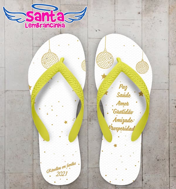 Chinelo Ano Novo Dourado Personalizado COD 8044