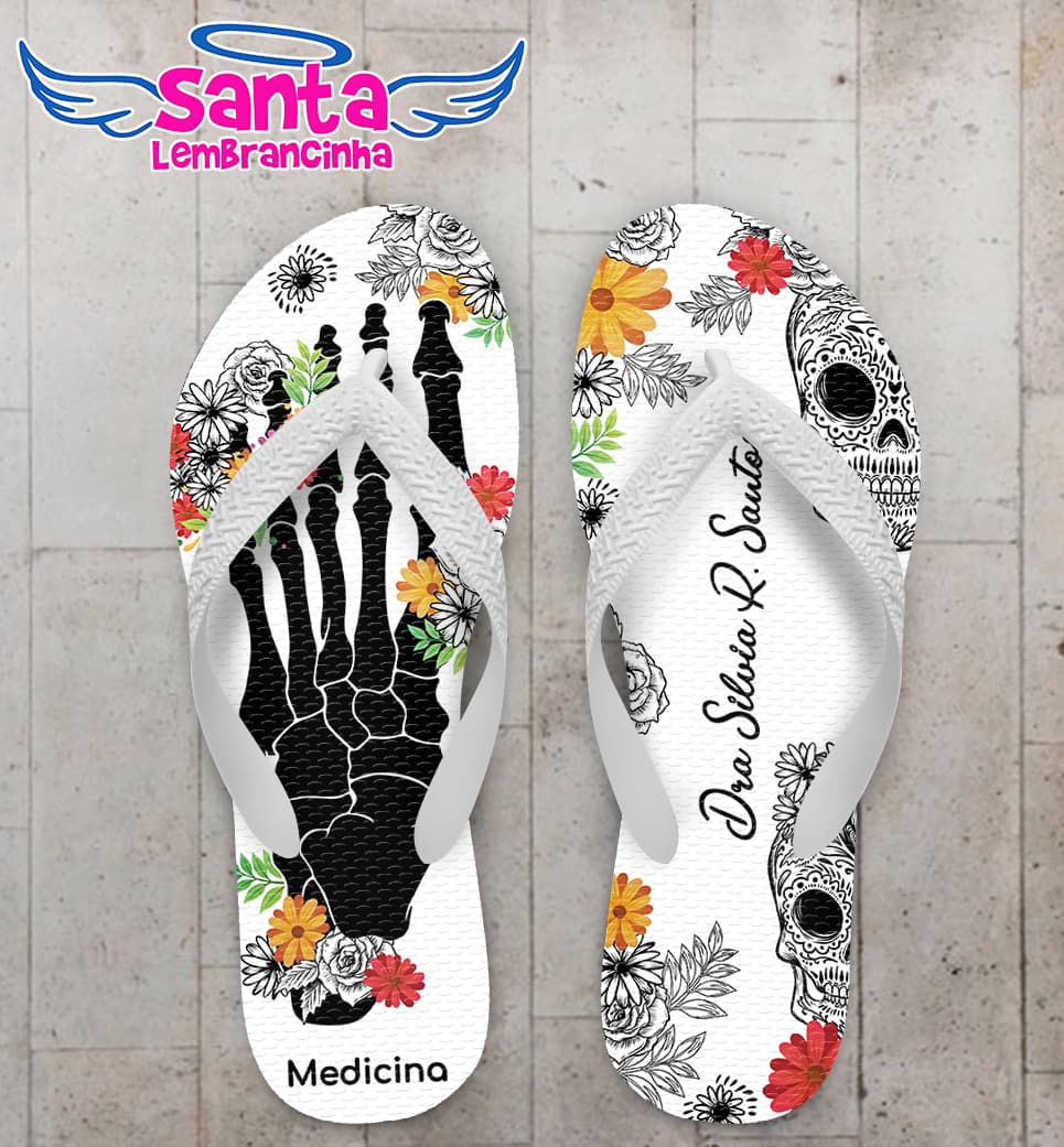 Chinelo Formatura de Medicina Esqueleto Personalizado COD 8138