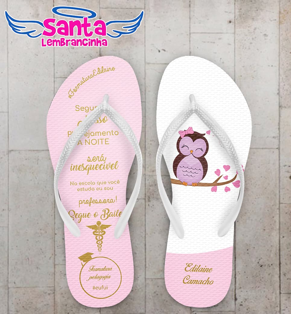 Chinelo Pedagogia Coruja Personalizado COD 8139