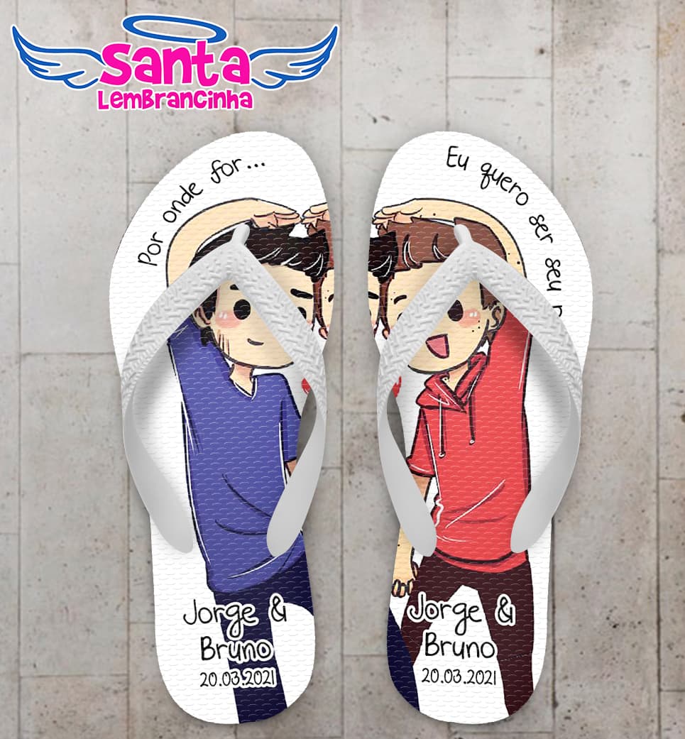 Chinelo Casamento LGBT Personalizado COD 8206