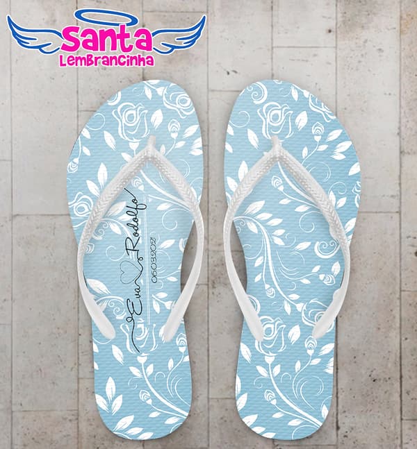Chinelo Casamento Azul Serenity Personalizado COD 8204