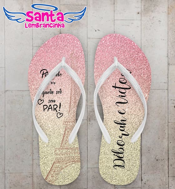Chinelo Casamento Glitter Personalizado COD 8213