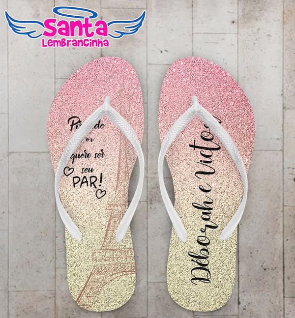 Chinelo Casamento Glitter Personalizado COD 8213