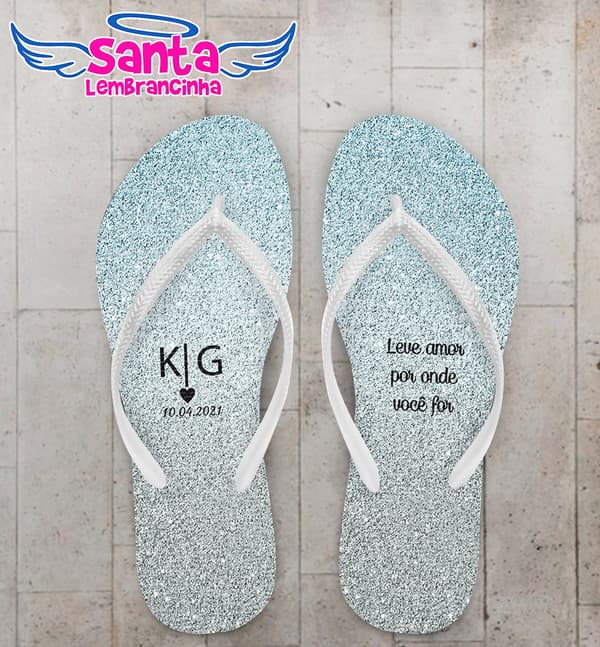 Chinelo Casamento Glitter Personalizado COD 8207