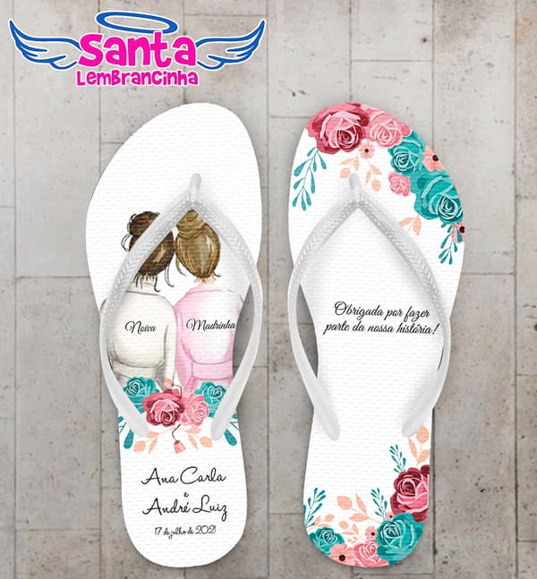 Chinelo Casamento Madrinhas Personalizado COD 8220