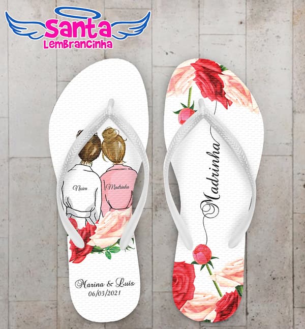 Chinelo Casamento Madrinha Personalizado COD 8186