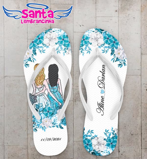 Chinelo Casamento Noiva e Madrinha Personalizado COD 8197