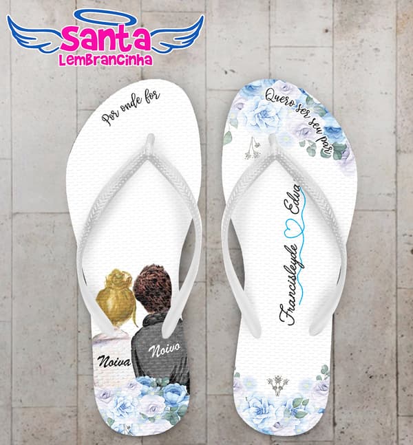 Chinelo Casamento Noivinhos Personalizado COD 8194