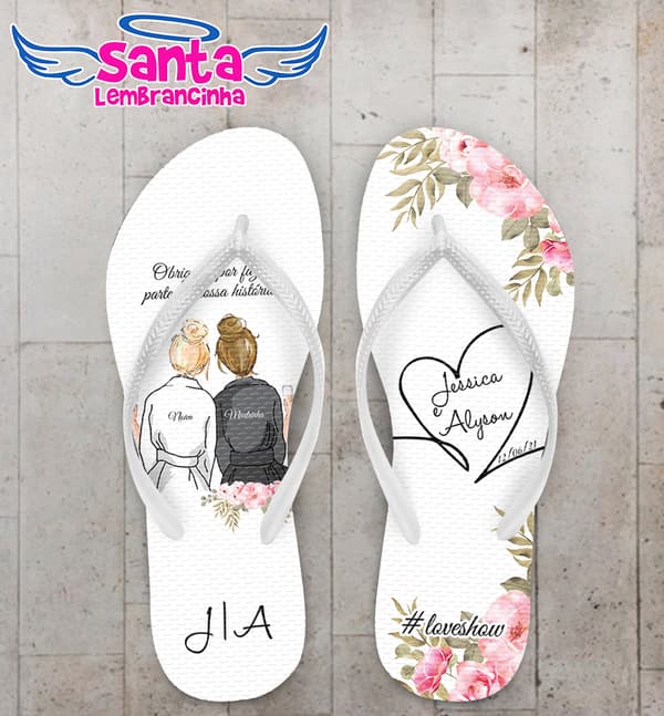 Chinelo Casamento Madrinhas Personalizado COD 8195