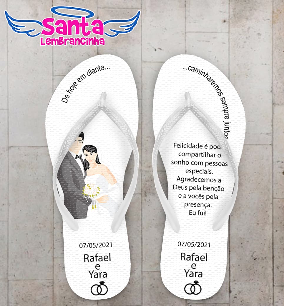 Chinelo Casamento Noivinhos Personalizado COD 8177