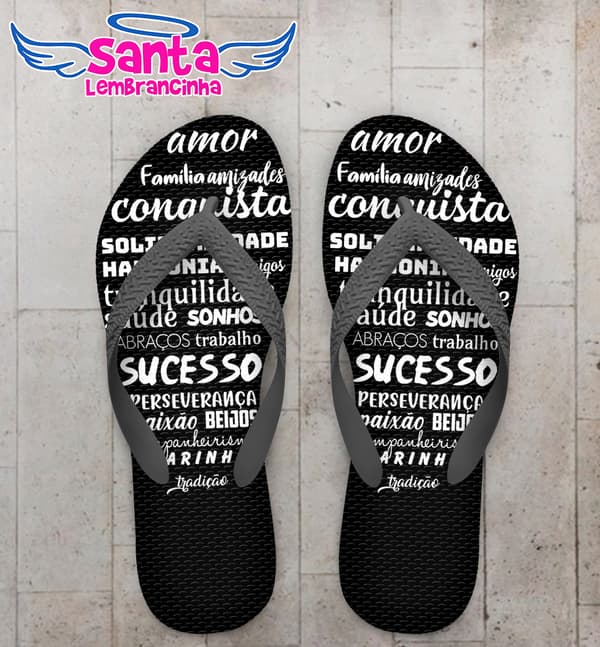 Chinelo Casamento Palavras Personalizado COD 8192