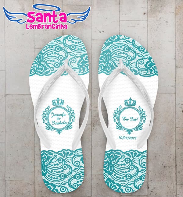 Chinelo Casamento Rendas Personalizado COD 8200