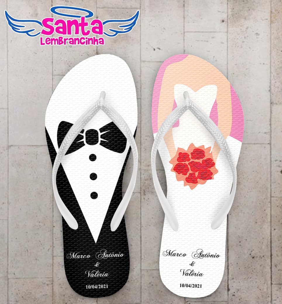 Chinelo Casamento Terno e Vestido de Noiva Personalizado COD 8201