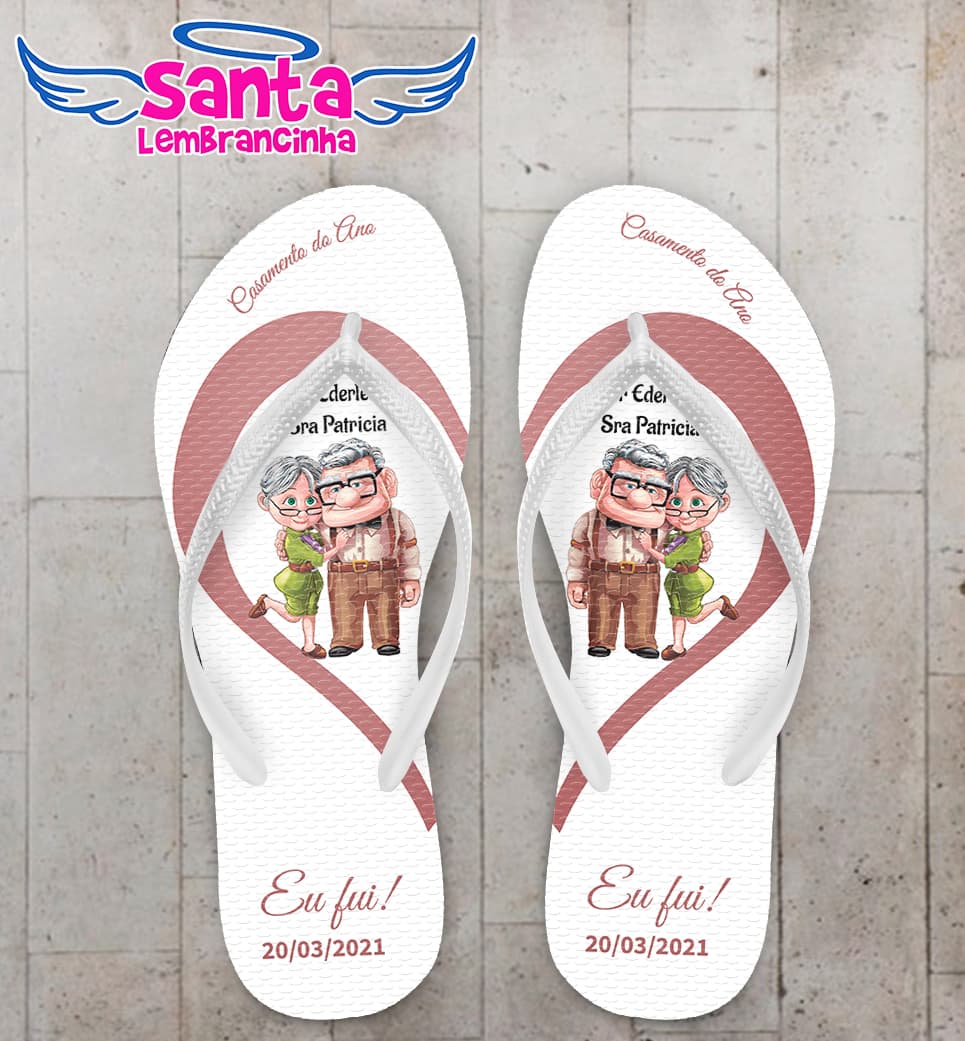 Chinelo Casamento UP Altas Aventuras Personalizado COD 8198