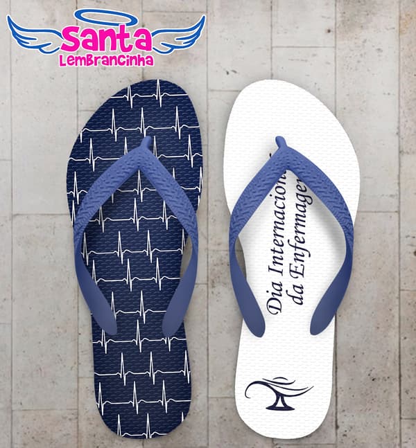 Chinelo Comemorativo Dia Internacional da Enfermagem Personalizado COD 8111