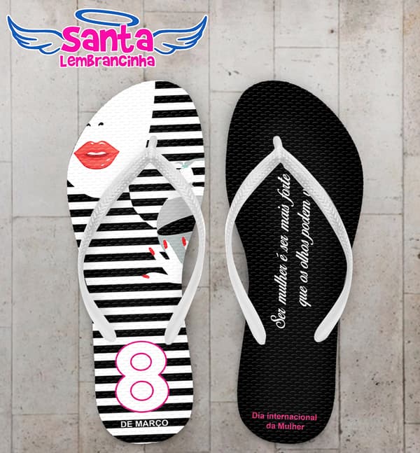 Chinelo Dia da Mulher, Rosto Personalizado COD 8120