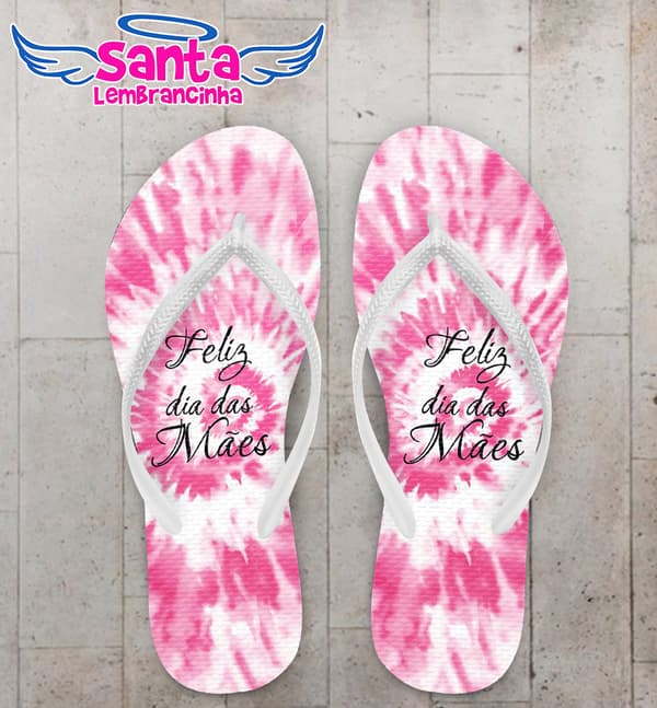 Chinelo Dia das Mães Tie-dye Rosa Personalizado COD 8130