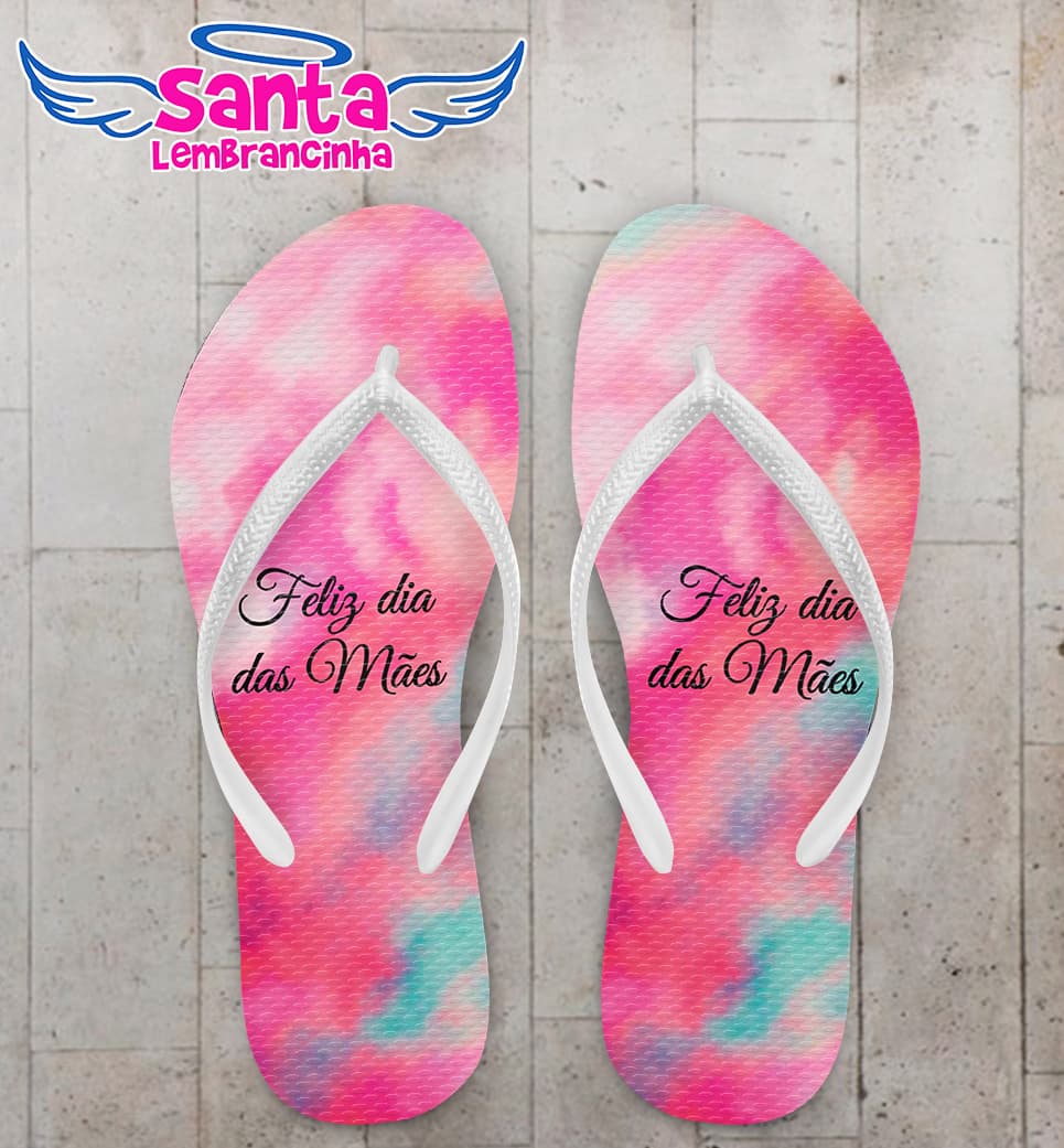 Chinelo Dia das Mães Tie-dye Rosa Personalizado COD 8131
