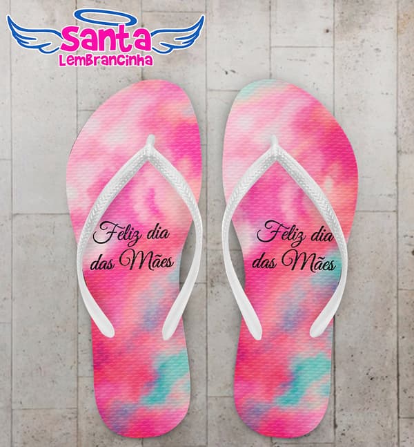 Chinelo Dia das Mães Tie-dye Rosa Personalizado COD 8131