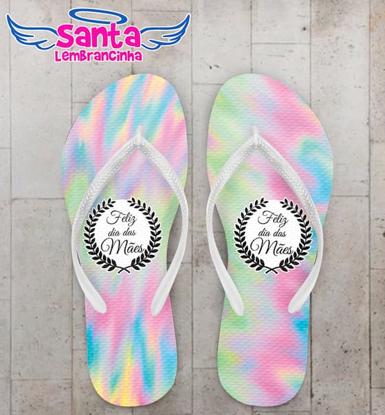Chinelo Dia das Mães Tie-dye Personalizado COD 8132