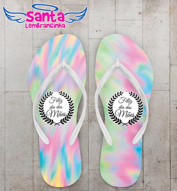Chinelo Dia das Mães Tie-dye Personalizado COD 8132