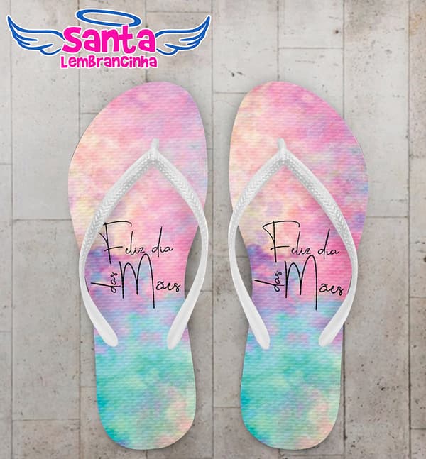Chinelo Dia das Mães Tie-dye Personalizado COD 8133