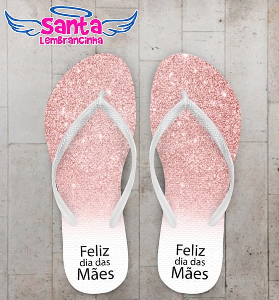 Chinelo Dia das Mães Glitter Personalizado COD 8134
