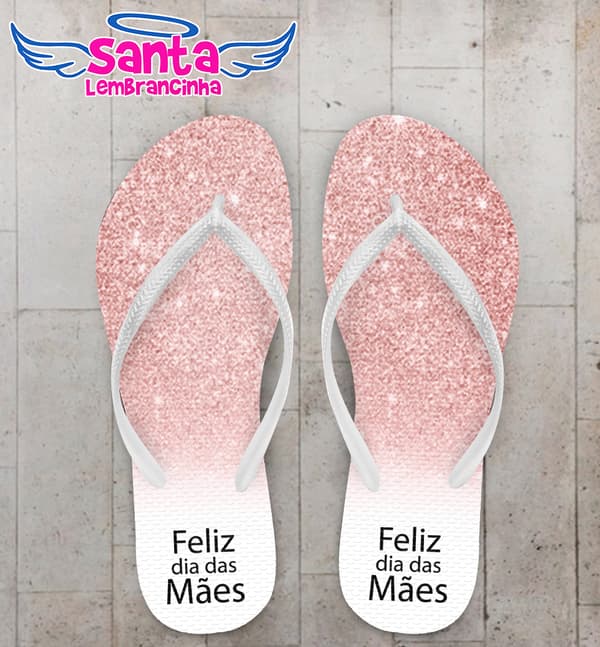 Chinelo Dia das Mães Glitter Personalizado COD 8134