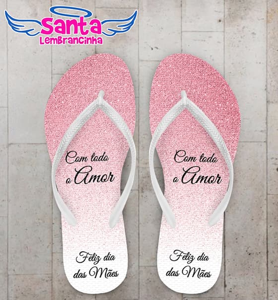 Chinelo Dia das Mães Glitter Personalizado COD 8126