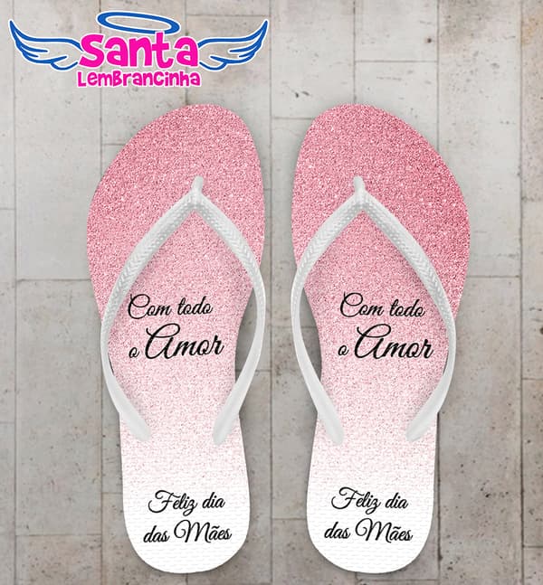 Chinelo Dia das Mães Glitter Personalizado COD 8126