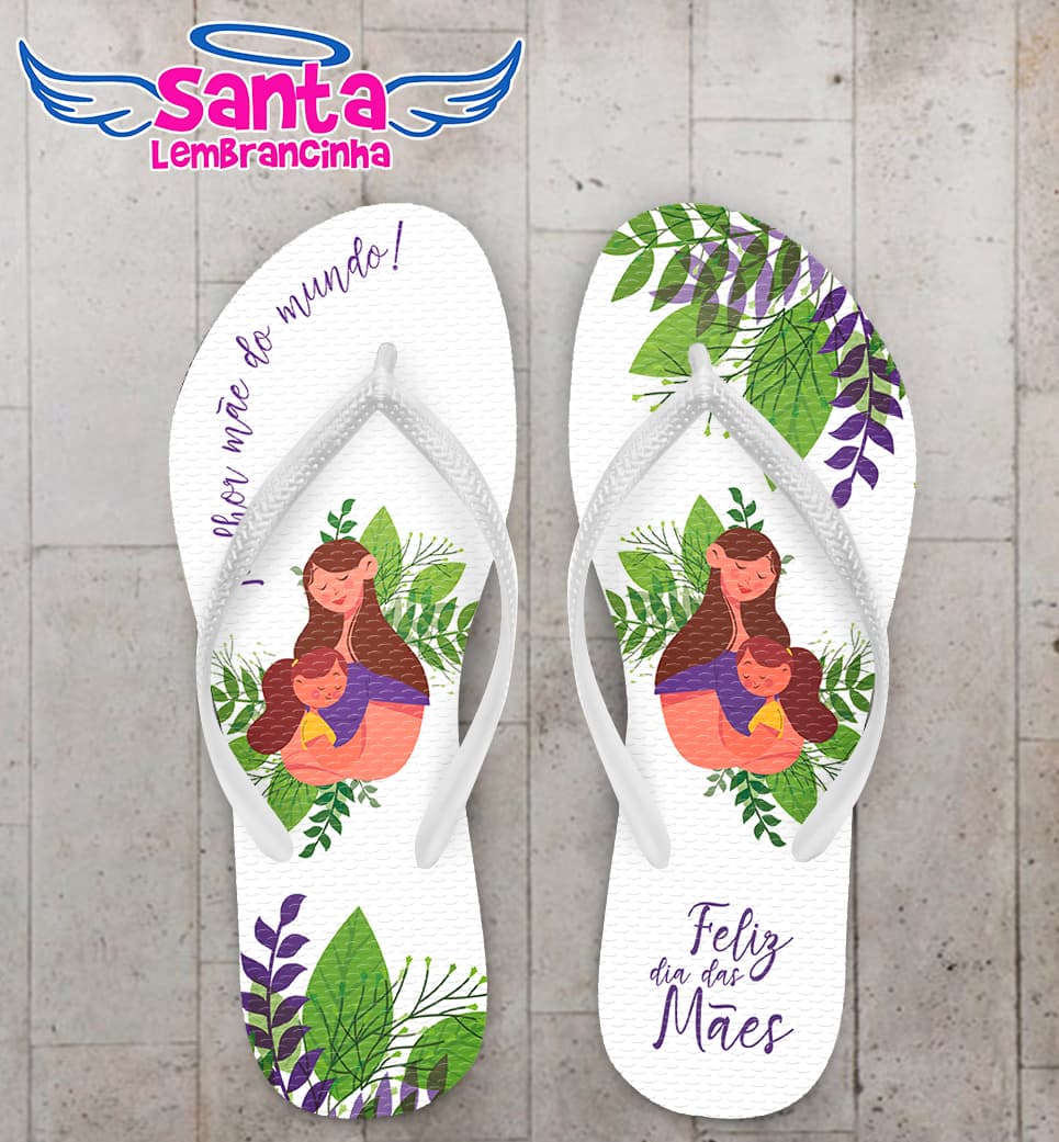 Chinelo Dia das Mães Folhagens Personalizado COD 8123