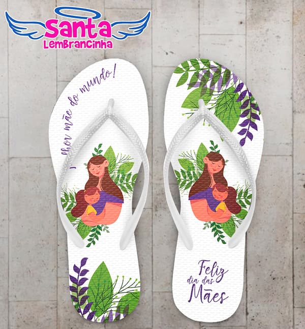 Chinelo Dia das Mães Folhagens Personalizado COD 8123