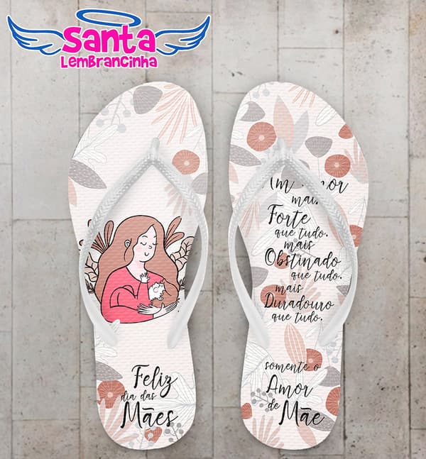 Chinelo Dia das Mães, Frases Personalizado COD 8125