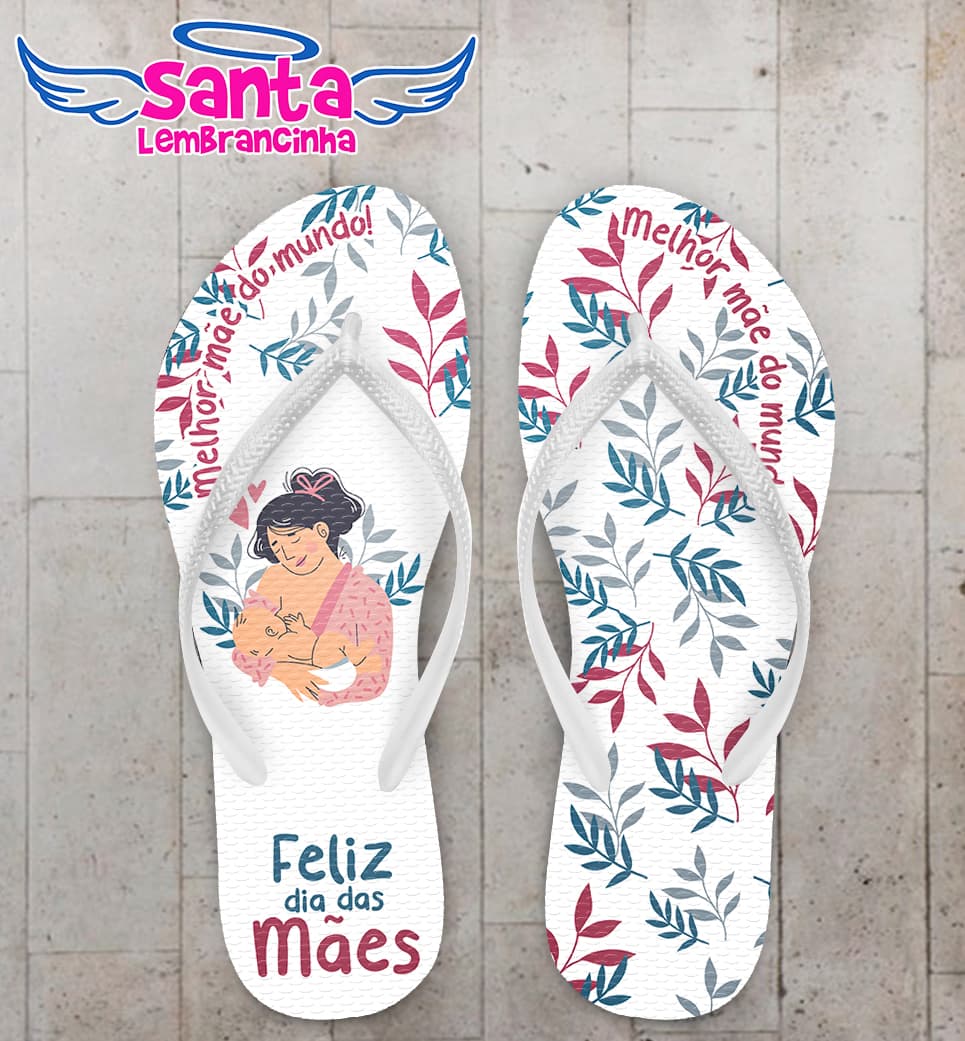 Chinelo Dia das Mães Floral Personalizado COD 8122