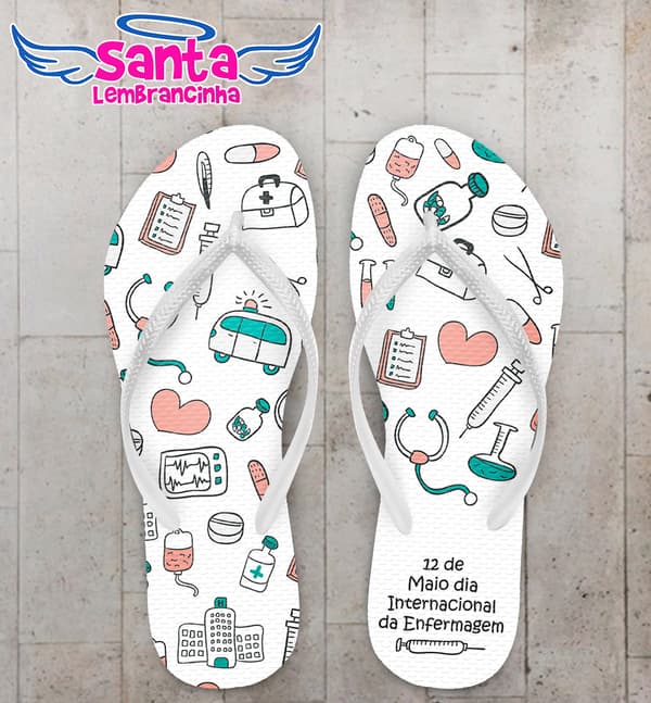 Chinelo Dia Internacional da Enfermagem Personalizado COD 8110