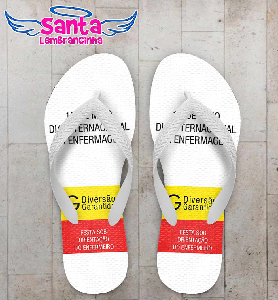 Chinelo Comemorativo Dia Internacional da Enfermagem Personalizado COD 8112