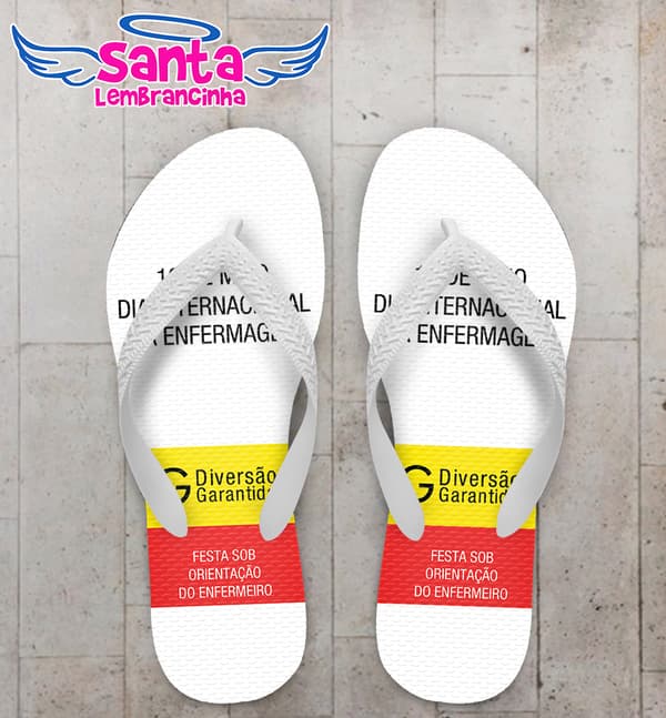 Chinelo Comemorativo Dia Internacional da Enfermagem Personalizado COD 8112