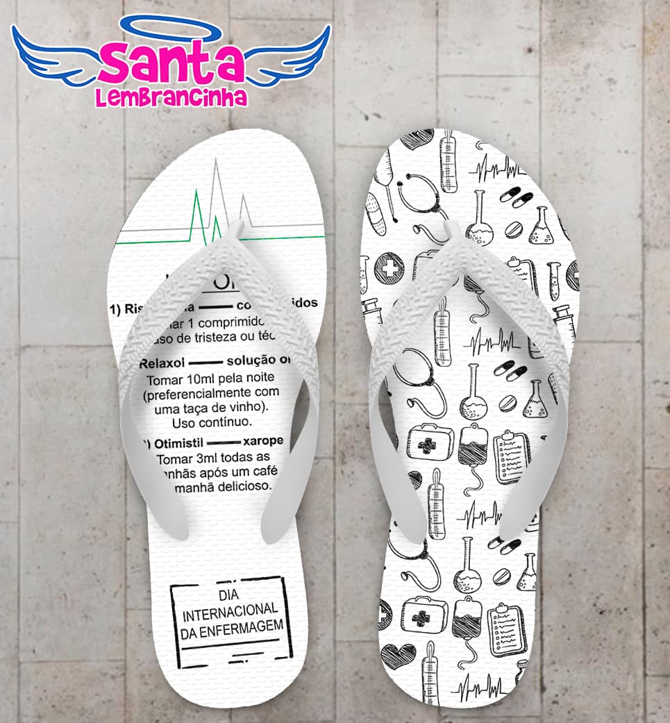 Chinelo Dia Internacional da Enfermagem Personalizado COD 8114