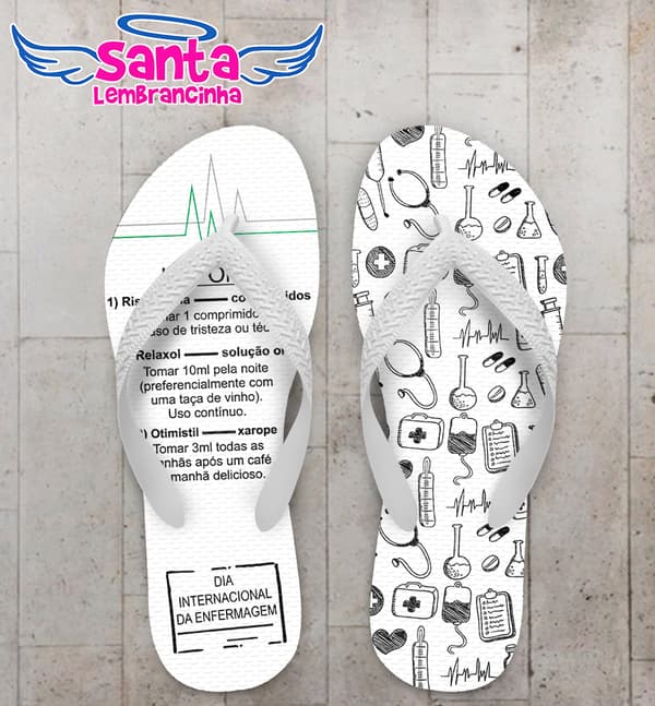 Chinelo Dia Internacional da Enfermagem Personalizado COD 8114
