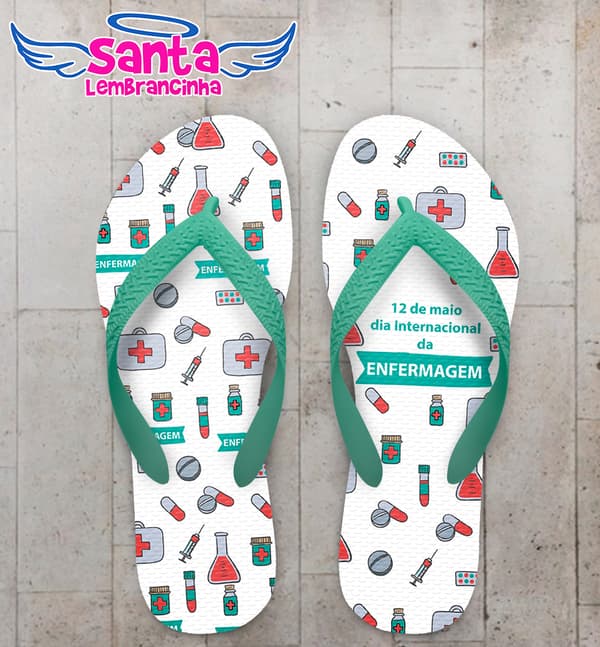 Chinelo Dia Internacional da Enfermagem Personalizado COD 8105
