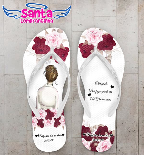 Chinelo Dia da Mulher Personalizado COD 8118