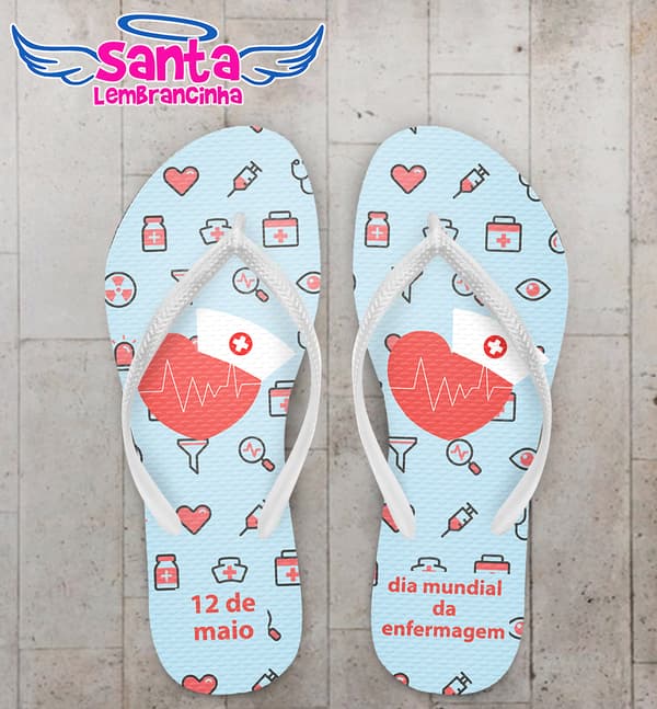 Chinelo Dia Internacional da Enfermagem Personalizado COD 8103