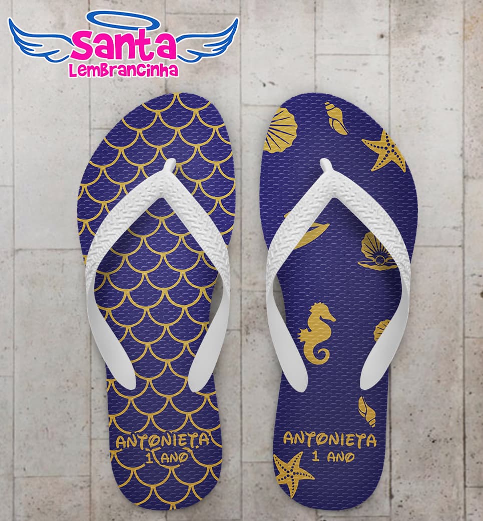 Chinelo Infantil Fundo do mar Personalizado COD 9887